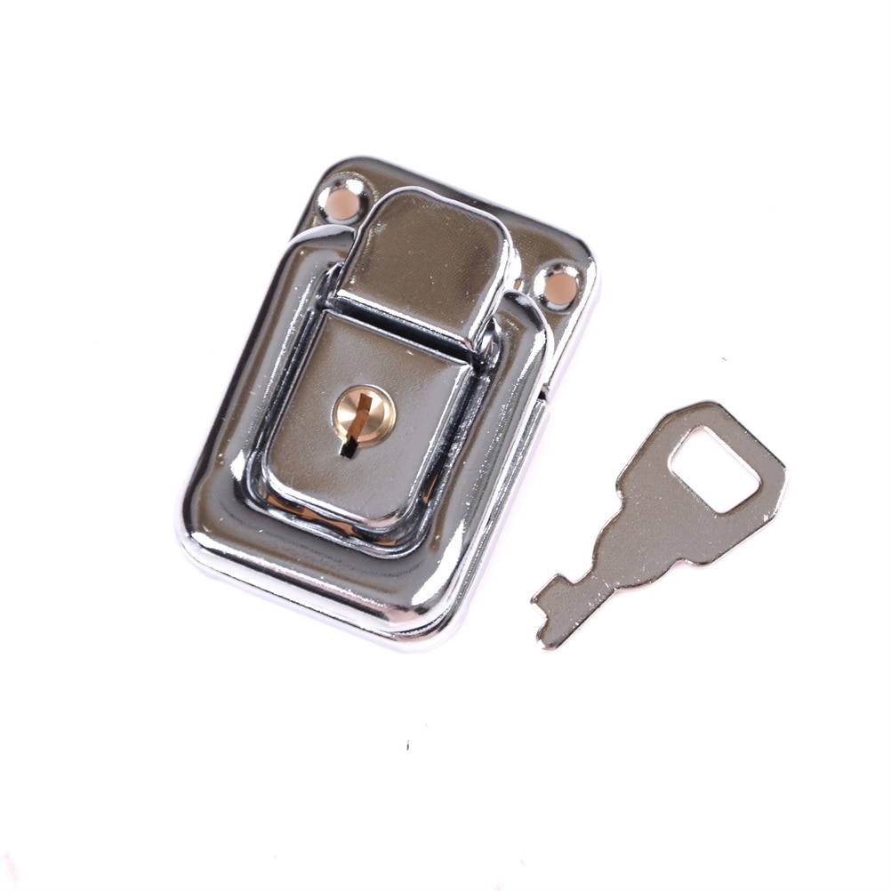 HUXUAN J402 Cabinet Box Square Lock With Key Spring Latch Catch Toggle Locks Mild Steel Hasp For Sliding Door Window Hardware