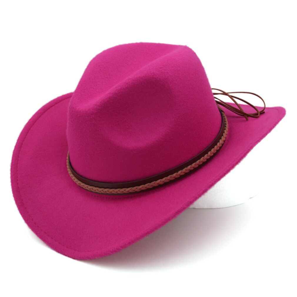 Mistdawn kvinnor män ullblandning western cowboyhatt bred brätte cowgirl ridkeps vinter brun hattband storlek 56-58cm