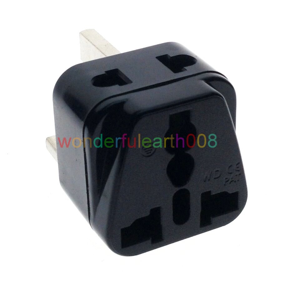 (10 PCS) UK, Singapore, Malaysia, Brunei, HK, 2 in 1 Electrical Plug Adapter AC100~250V 13A Black Color