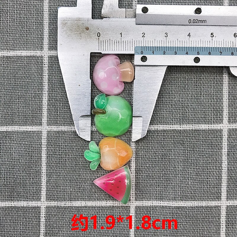 10 sztuk owoce półpłaskie kaboszony z żywicy Scrapbooking robić kokardki robić włosów centrum przypadku telefonu ozdoby Flatback DIY akcesoria