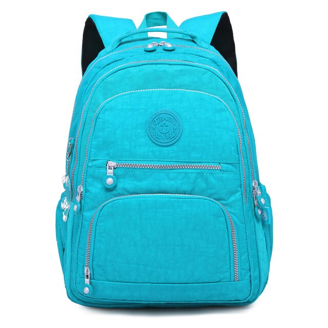 Casual Backpack Children School Bag For Teenage Girl Mochila Feminina Waterproof School Backpack Large Capacity Women Backpacks: PEACOCK BLUE