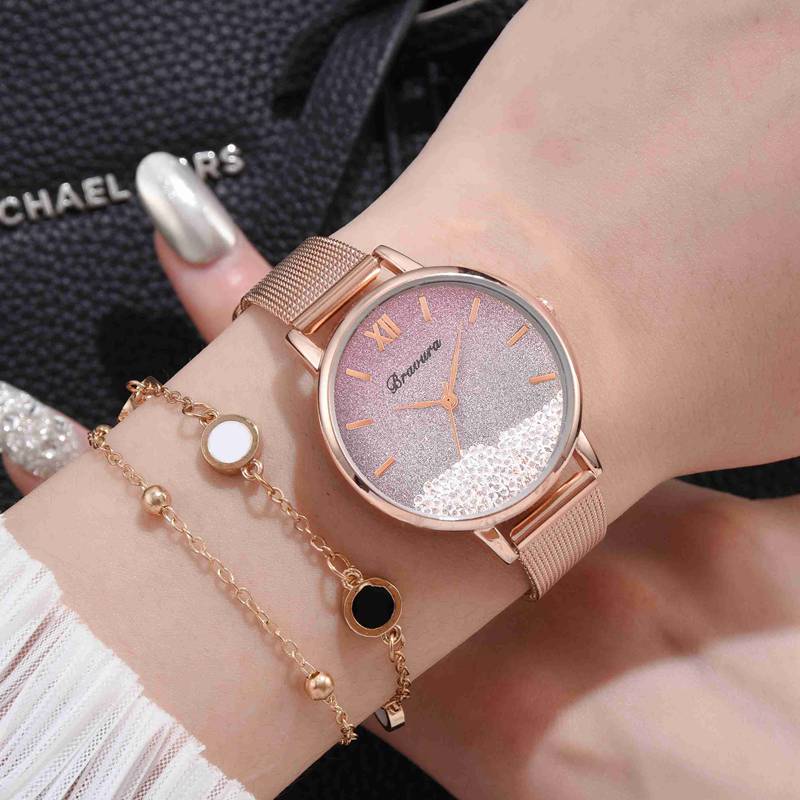 Femmes montres luxe diamant or Rose dames montres-bracelets femmes Bracelet montre pour femme horloge Relogio Feminino