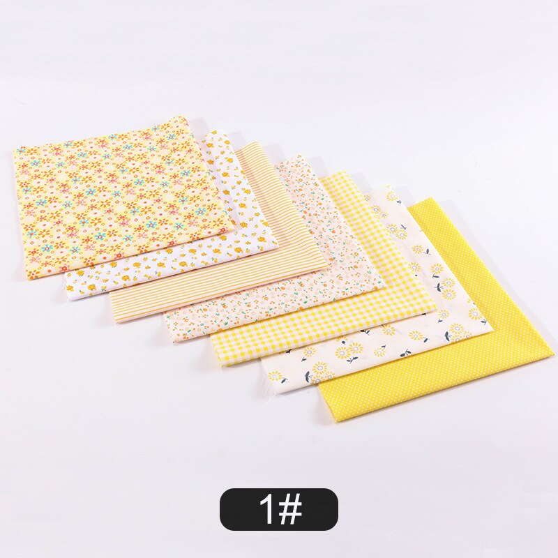 7 morceaux de tissu assorti 25*25cm groupe tissu uni pur coton petite fleur fait main bricolage coton