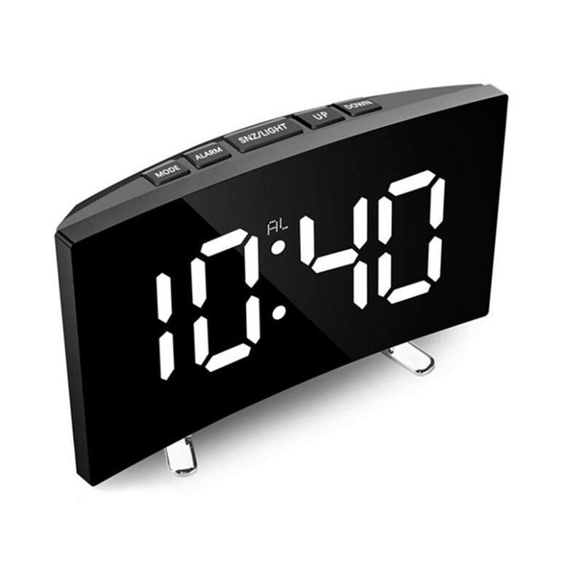 Réveil numérique à LED, affichage multifonctions, bouton &quot;snooze&quot; pour éteindre l&#39;alarme, lumière LCD, pour la table de nuit, avec câble USB