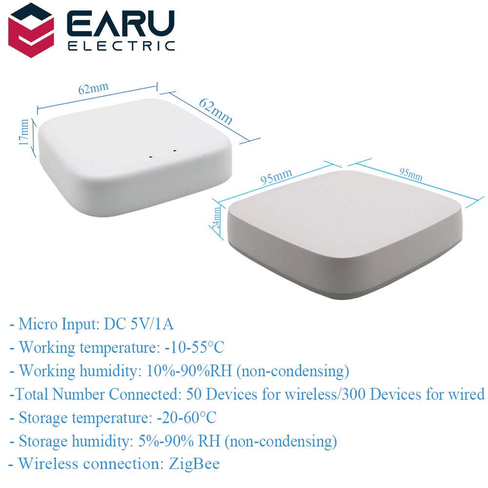 Tuya Wired Wireless Zigbee Bridge Smart Home Zigbee Gateway Hub Remote Control Zigbee Device Smart Life APP Alexa Google Home