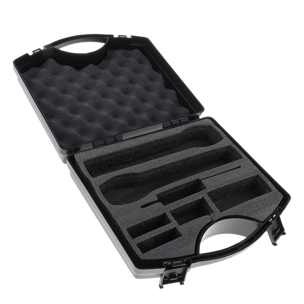 1x Durable Plastic Microphone Storage Case Box Fit 2 Mic Microphone Black