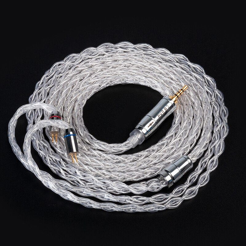 AK KBEAR-Limpid Pro 4N 8 Cores Upgrade Pure Silver Flagship Cable 2 Pin/ MMCX/ TFZ/ QDC In-ear Earphones Cable for KZ ASX BL01