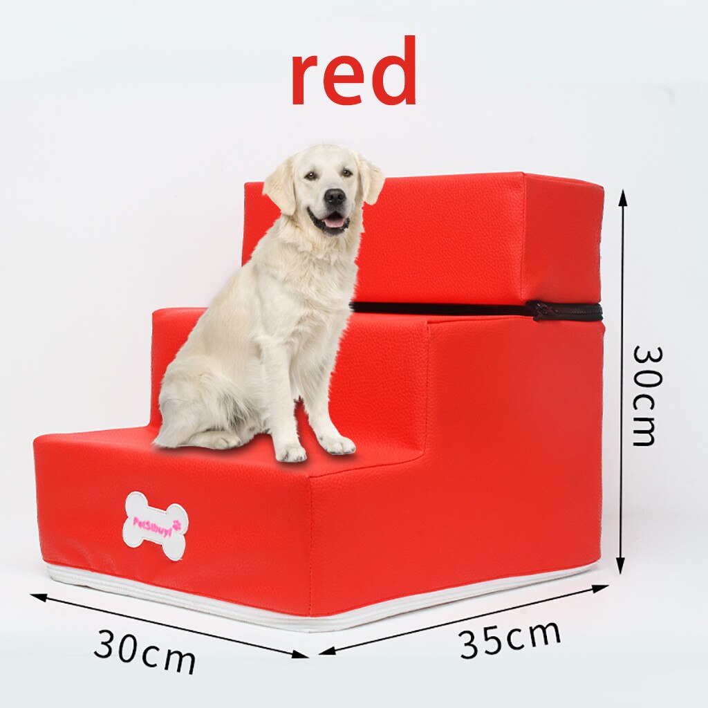 Luxury Mesh Fold Pet Ramp Stairs For Little Small Dog Puppy Cat Animals Mat Mattress Bed Fabric 3-steps with detachable Cover