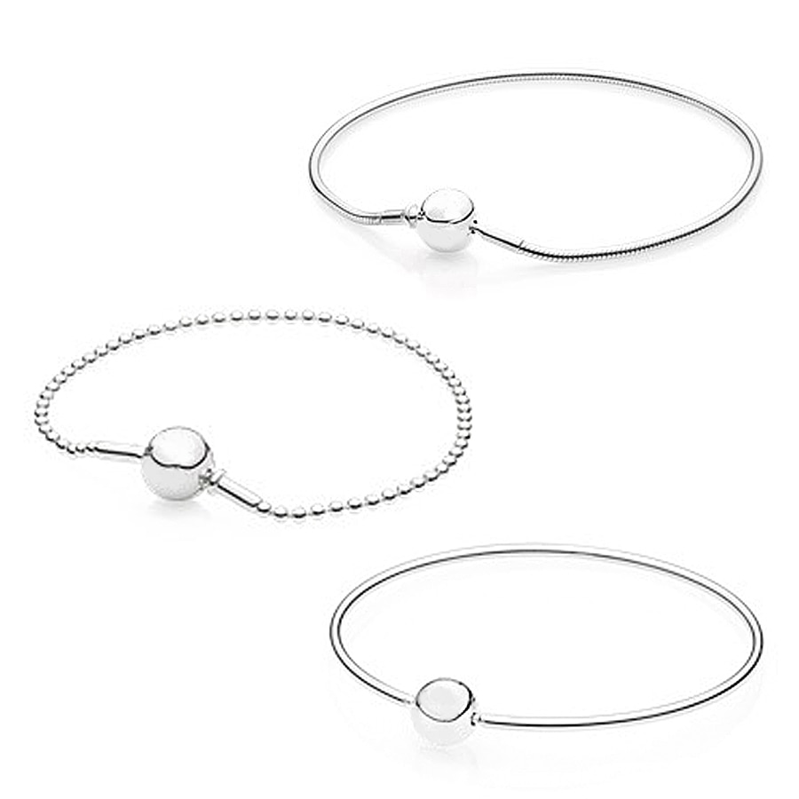 Top 100% 925 sterling silver essence series bracelet suitable for women's original bead fit diy charm chain