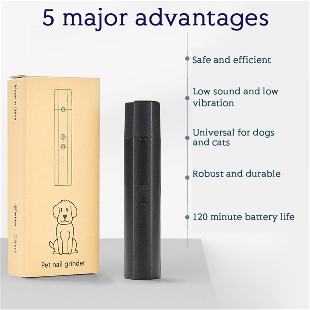 Pet Dog Nail Grinder Elektrische Huisdier Trimmer Draagbare Usb Oplaadbare Pijnloos Klauw Clipper Nail File Tool Hond Grooming Supplies