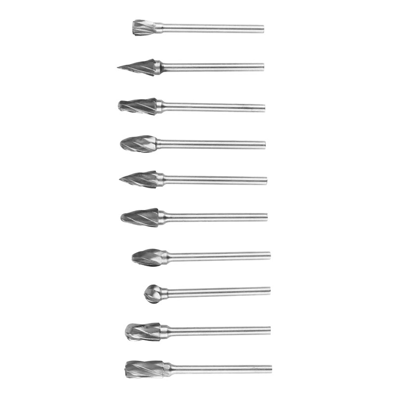 KATUR Tungsten Carbide Rotary Burr Set, 10 Stks Solid Single Cut Rotary Tool fit Die Grinder KATUR Tungsten Carbide Rotary Burr Set, 10 Stks Solid Single Cut Rotary Tool fit Die Grinder