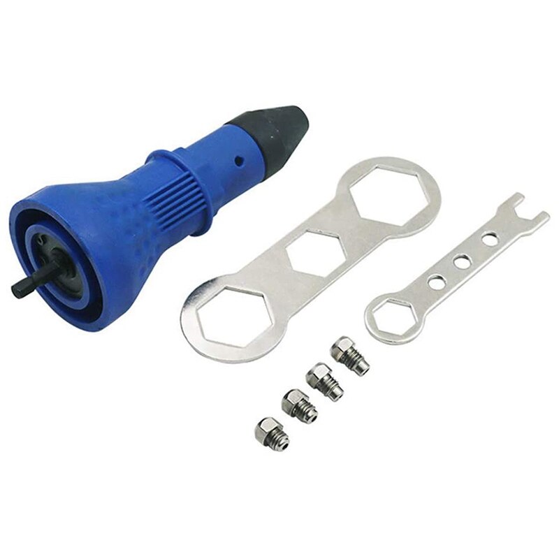 Electric Rivet Nut Rivet Adapter Riveting Tool Drill Bit Adapter Insert Nut Power Tool Accessories Blue