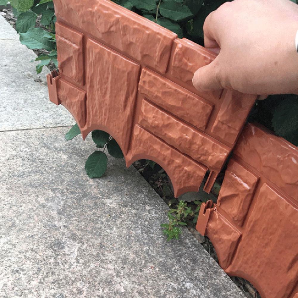 Havedekoration simuleret mursten cement hegn plast havekant plante blomst kant kant hegn til at beskytte hjemmet