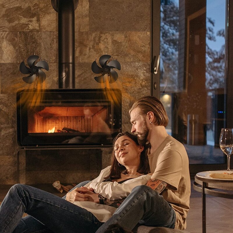 Ventilador termoeléctrico para estufa de leña, ventilador de chimenea no eléctrico alimentado por calor, para estufas de quemador de madera y Pellet