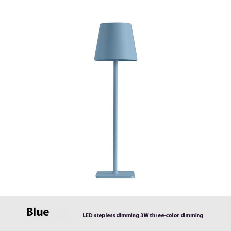 Poldina-Lampe de Table Sans Fil, Rechargeable par USB, Joli Tactile Étanche, pour Chambre à Coucher, Hôtel, Salon, Restaurant: Bleu