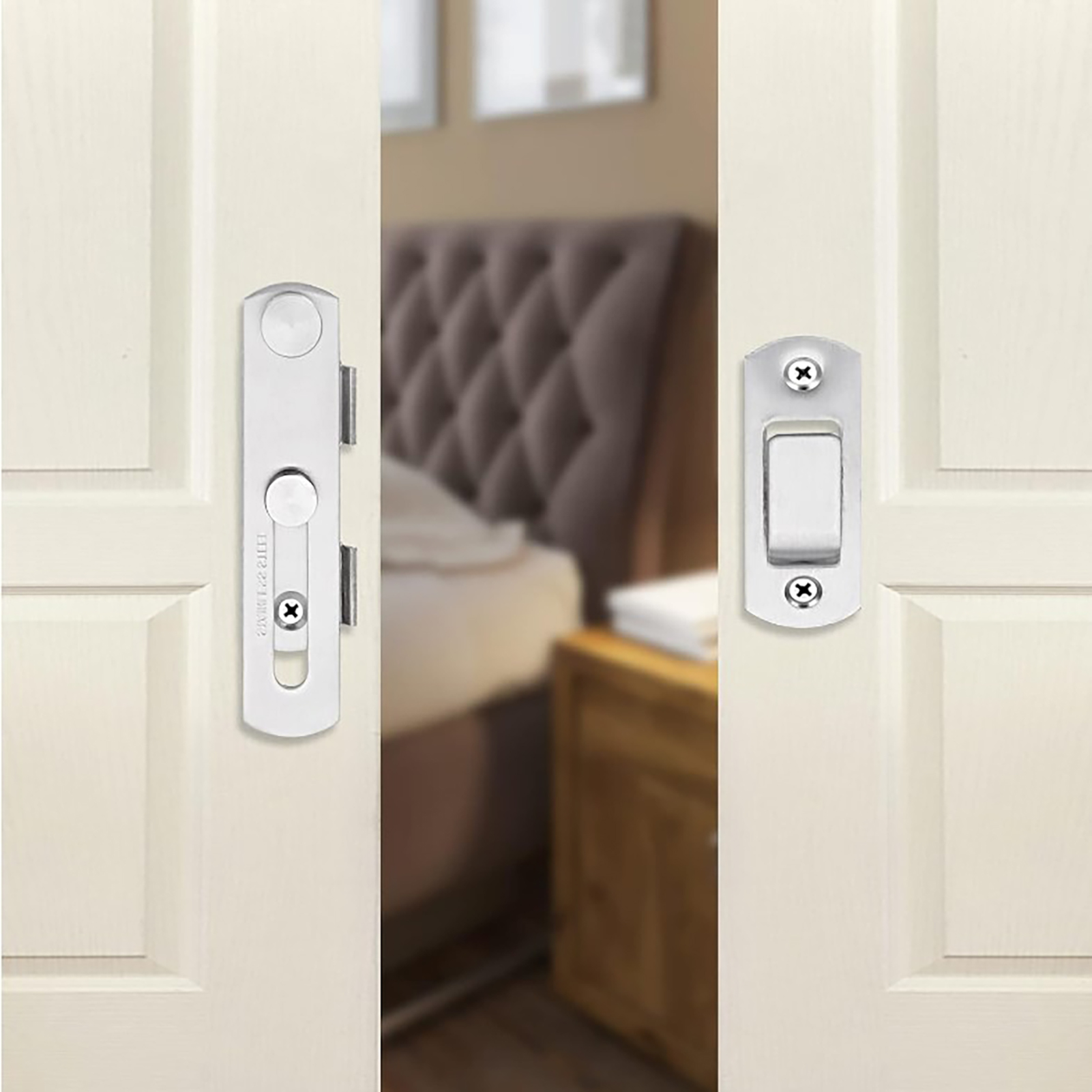 Stainless Steel Child Safety Cabinet Locks Sliding Door Snap Lock Durable Door Latch for Window Cabinet Fitting Room