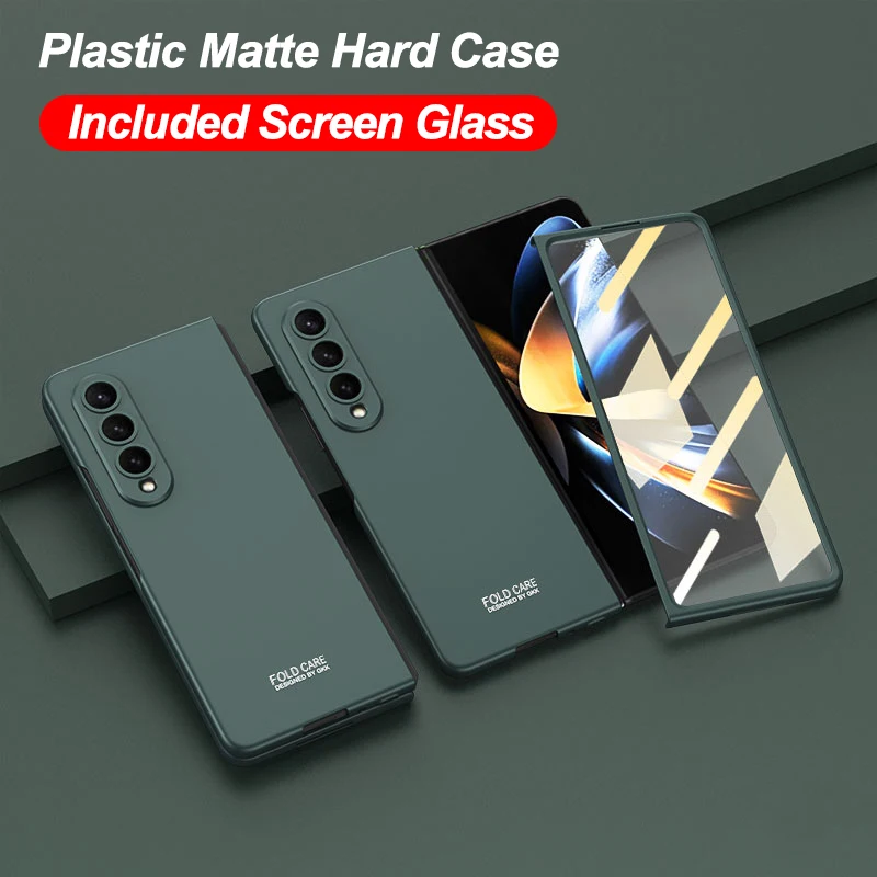 GKK Luxe Plating Screen Glass Cover Voor Samsung Galaxy Z Fold 4 Case Camera Bescherming Hard Plastic Voor Galaxy Z Fold4 5 Case: Voor Galaxy Z Fold4(7.6 ") / Zilver Roze