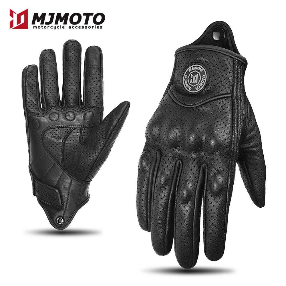 MJMOTO Gloves Long Protective Motorcycle Gloves Carbon Fiber Gloves Retro Leather Gloves Motorbike Cycling Gloves CE Certified: Brown / XXL