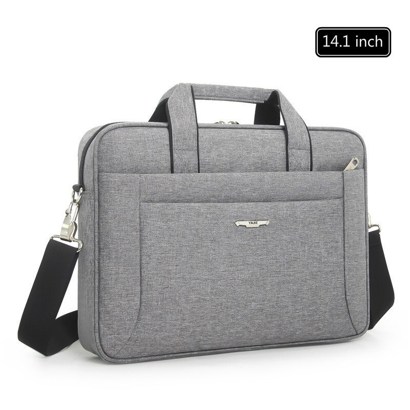 Kantoortassen voor heren waterdichte nylon aktetassen zakelijke vrouwen computer messenger bag tas vrouwen laptop handtassen bolso hombre: Grijs -14.1 inch