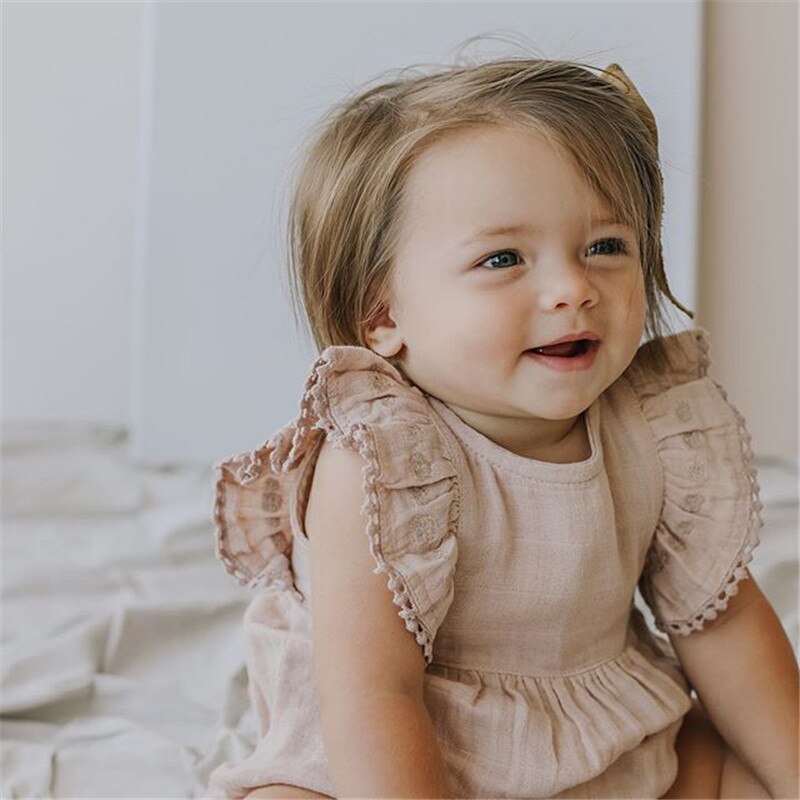 Enkelibb jk mooie baby meisjes romper zomer ruche mouw katoenen onesie born baby meisjes merk rompers voor peutermeisjes