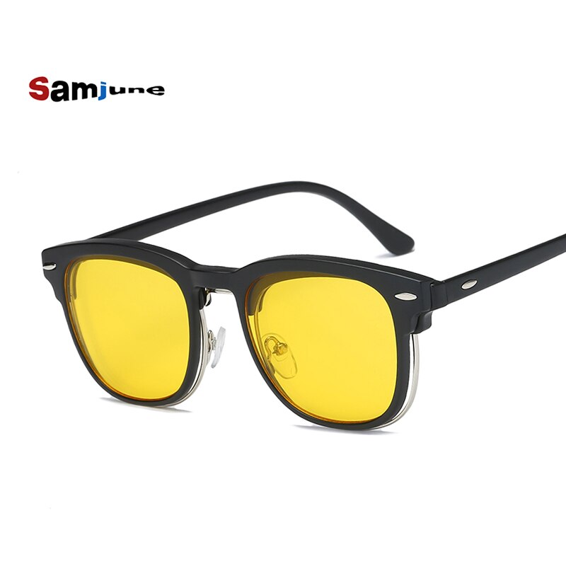 Clip on Sunglasses clip on glasses half frame Men Women mirror clip Sun Glasses Night Vision Driving sunglasses for men