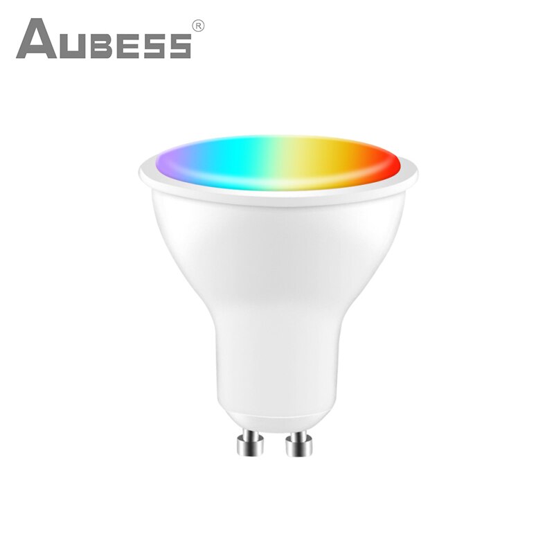 Aubess Tuya GU10 Wifi Smart Light Led-lampen Rgb + Cw 4W Dimbare Lampen Smart Leven App Remote Contro werken Met Alexa Google Thuis: 1PC