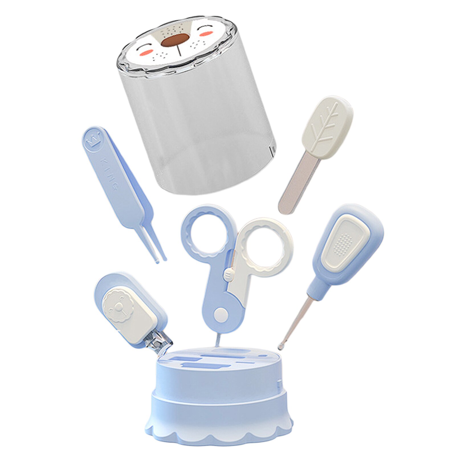 5 Stuks Baby Nail Kit, Nagelknipper, Schaar, Bestand, Pincet, &amp; Lichtgevende Oor Pick Met Storage Case Voor Kinderen Peuter Baby Baby