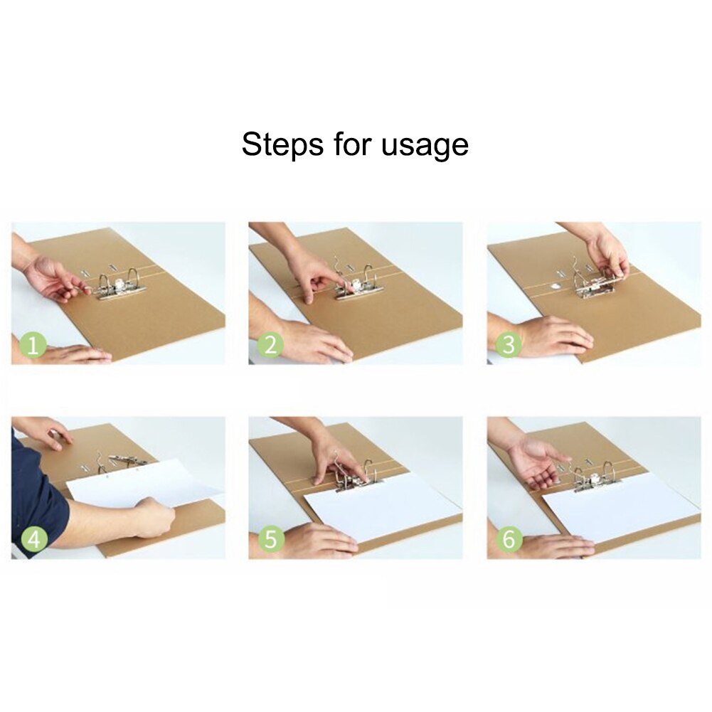 Kraft Paper Office Folder A4 Metal Ring Binder Folder Clipbar Lever Arch File Stationery Document Holder Classeur A4