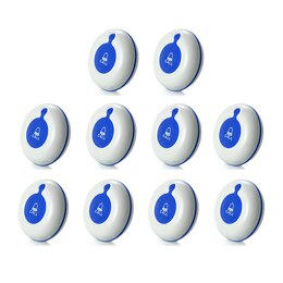 10pcs Service Button Bell Wireless Guest Call Waiter Paging System 1-key push button for hospital/clinic/bar/restaurant K-O1: Default Title