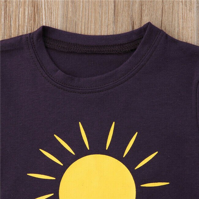 Family Outfits Clothes Mother Daughter Kids Matching T-shirt Womens Son Tops US