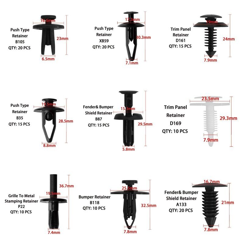 421Pcs Auto Trim Clips Universele Auto Trim Panel Clips Push Vasthouders Plastic Rivet Autodeur Trim Clips Retainer clips