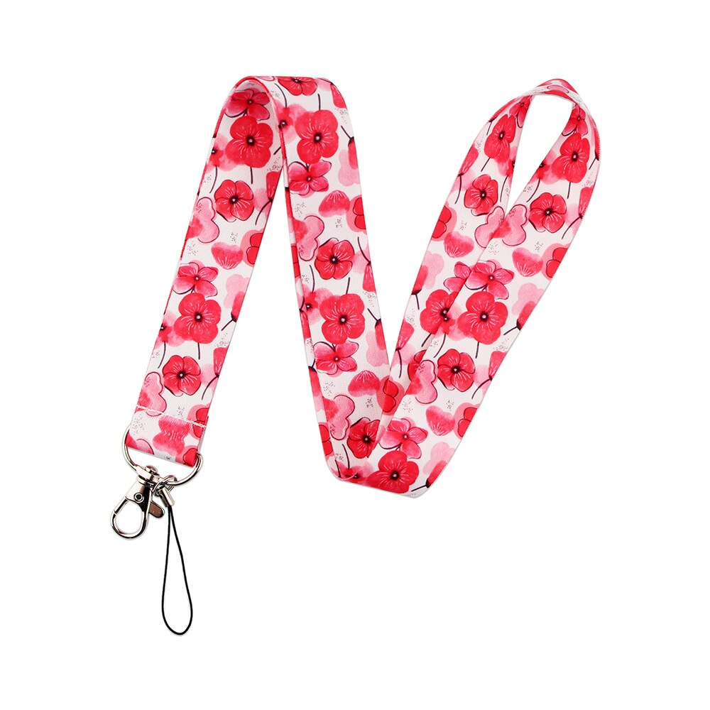 LX150 Fresh Leaves Flower Neck Strap Lanyards ID Badge Card Holder Keychain Phone Gym Strap Webbing Necklace: 1