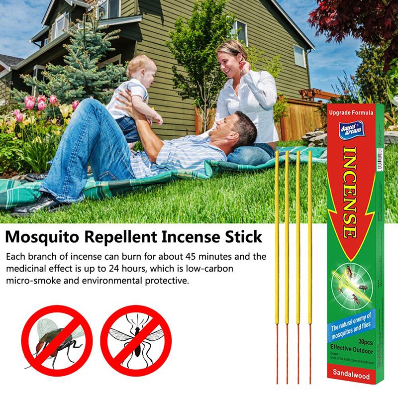 30Pcs Mosquito Killer Natuurlijke Fiber Stok Wierook Fly Repeller Boeddha Wierook