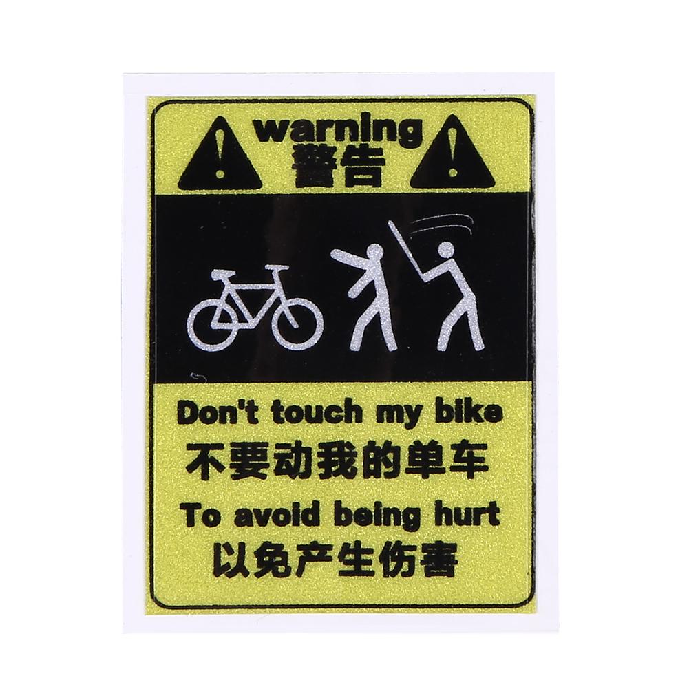 DONT TOUCH MY BIKE Bicycle Warning Sticker Waterproof Decal Waterproof Decorative Cycling Accessories 60 x 45 x 1mm: A