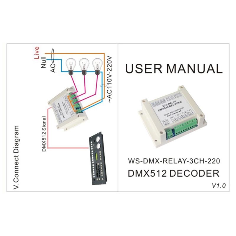 AC110-220V Controller Decoder Rgb Led Strip Verlichting DMX512 Relais Gebruik Voor Led Lampen