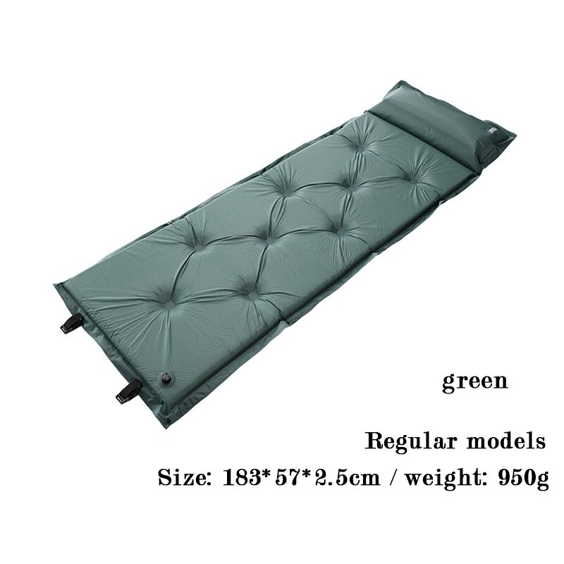outdoor thick 5cm automatic inflatable cushion pad outdoor tent camping mats Beach Single double can be spliced inflatable bed: B009-green1