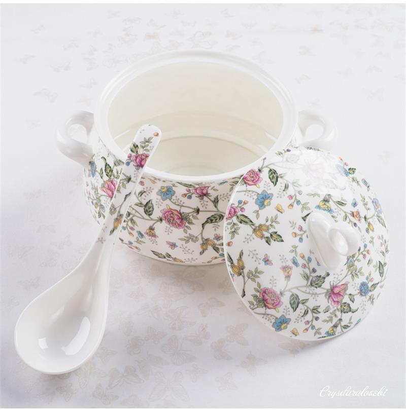 Soupière en porcelaine pour le stockage des aliments, bol de service classique pour le dîner, boîte en porcelaine, grand bol pour la soupe en céramique, 9 pouces
