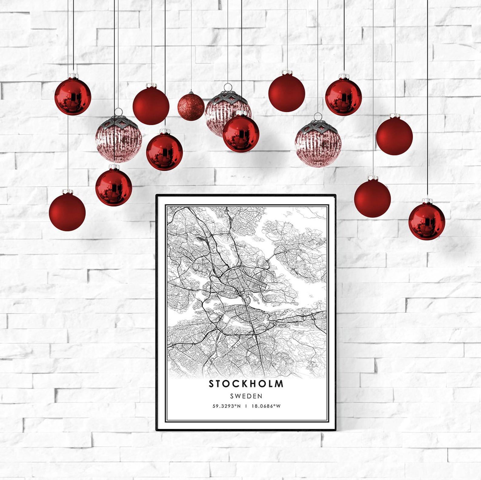 Stockholm map print poster canvas | Stockholm city map print poster canvas | Sweden Stockholm city road map
