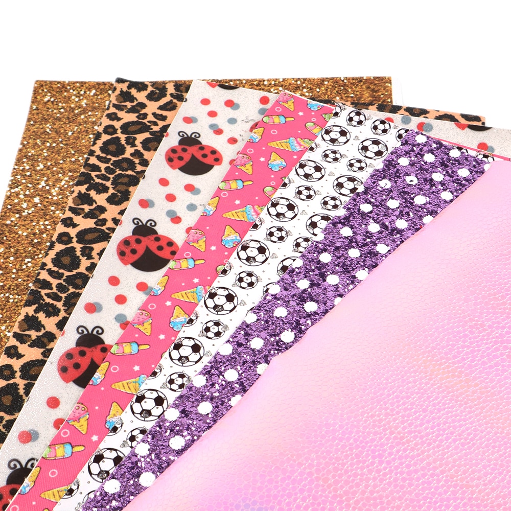 david angie 10pcs/pack Synthetic Leather Fabric DIY Sewing Hairbow Bags Crafts Materials ( style random have flaws),1Yc4507