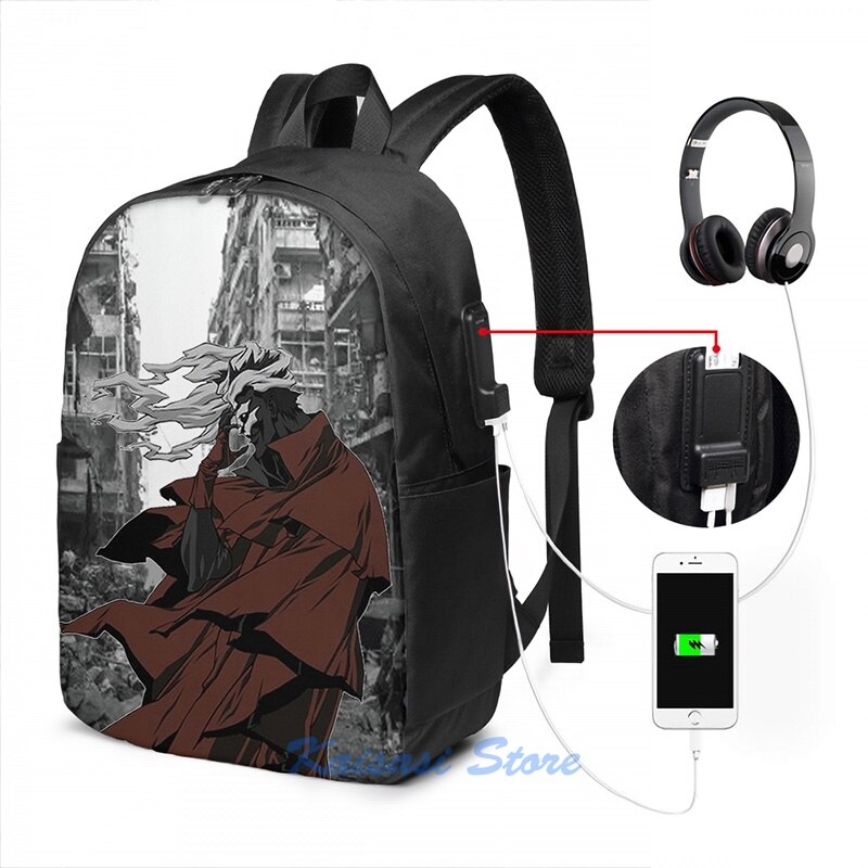 Grappige Grafische Print Ergo Proxy Usb Lading Rugzak Mannen Schooltassen Vrouwen Tas Reizen Laptoptas