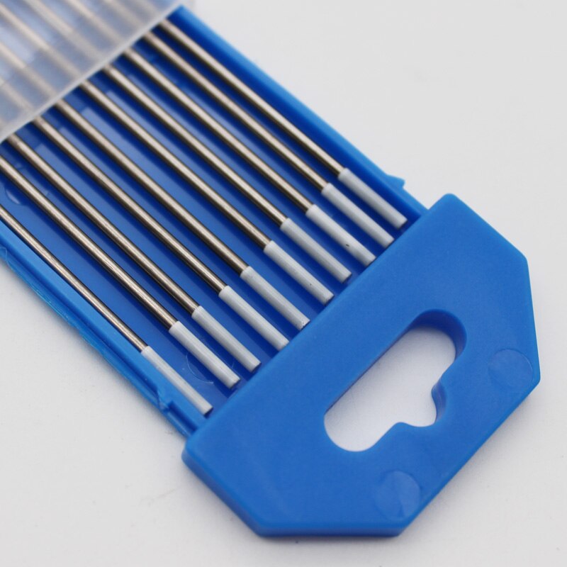 10 pièces électrodes de soudage TIG électrode de tungstène 1.0mm-4.0mm pointe blanche zircone 0.8%