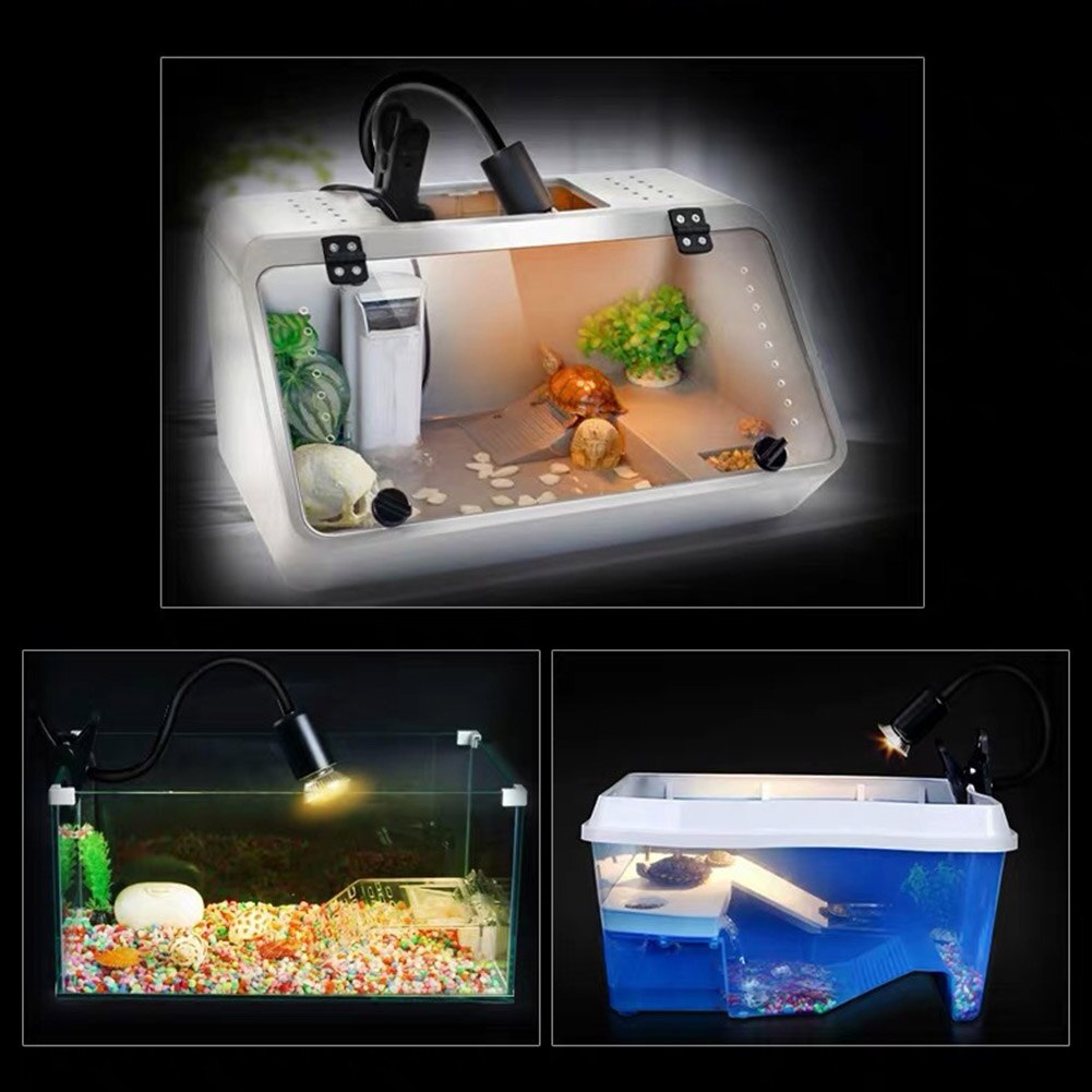 Aquarium animaux amphibiens lampe lézard ampoule chauffante tortue se prélasser lumière UV Reptile lampe pour tortue loisirs décoration