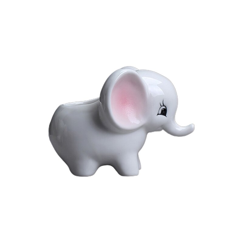 Pot de fleurs en céramique, Animal de dessin animé éléphant Succulent bonsaï, jardinière pour jardin intérieur et extérieur, de cour, directe