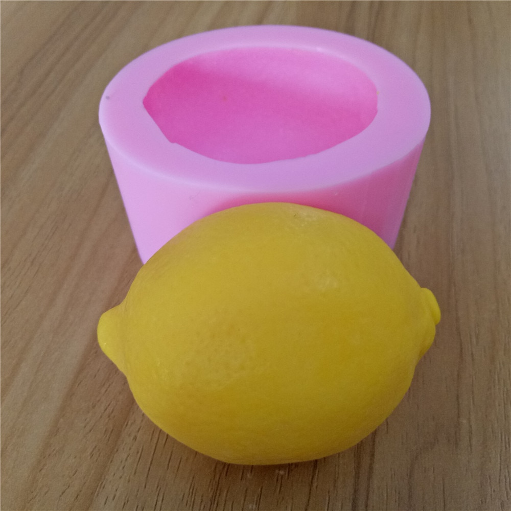 Citron 3d sæbeform duftende lys voksforme fødevaregodkendt chokolademousse kageform silikoneform til sæbefremstilling