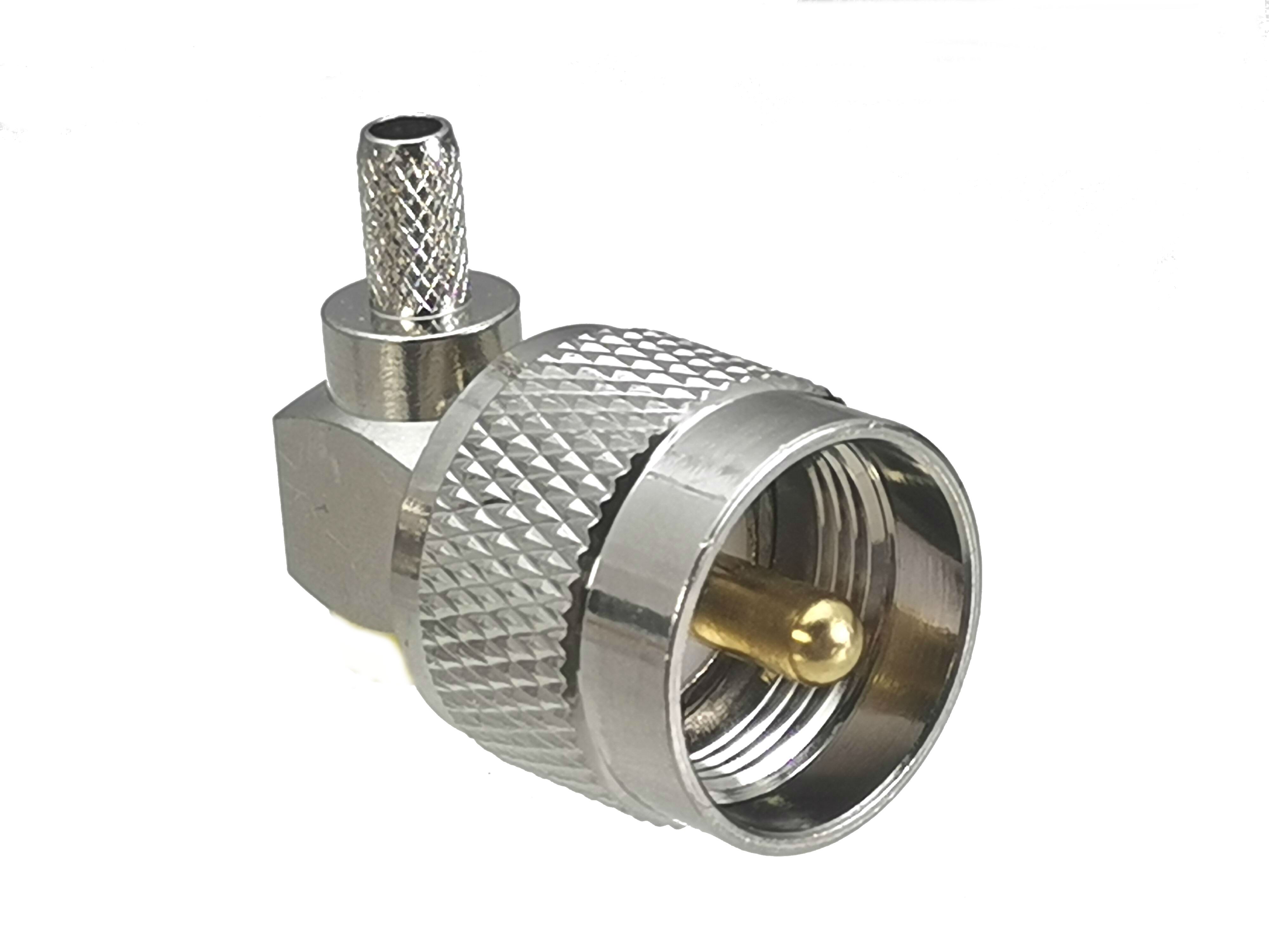Stecker PL259 UHF männlichen stecker rechten winkel crimpen RG58 RG142 LMR195 RG400 Kabel
