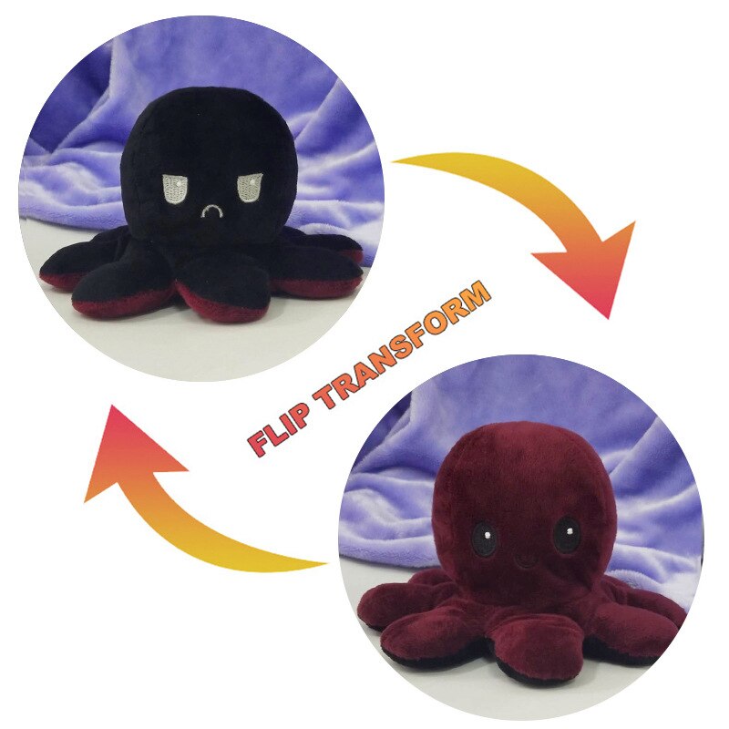 Double-Sided Flip Octopus Toys Kids Soft Plush Doll Animals Peluches Toys Reversible Stuffed Pillow Toy Xmas Birthday Baby: 005