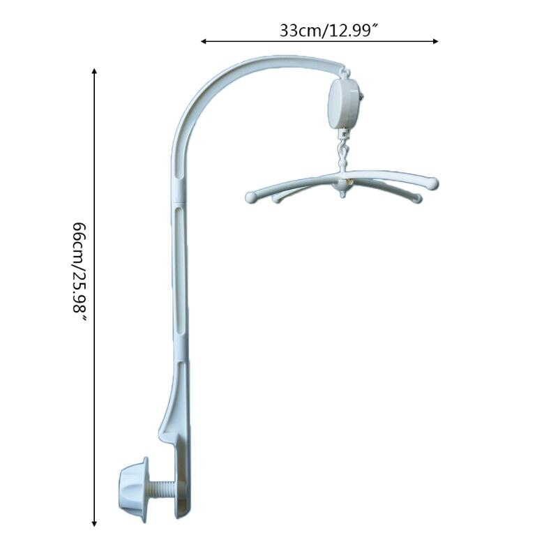 Baby Bed Bel Speelgoed Houder Wit Rammelaars Beugel Mobiele Crib Music Box Pasgeboren Bel Wieg Speelgoed, de Houder Kan Draait 360 Graden