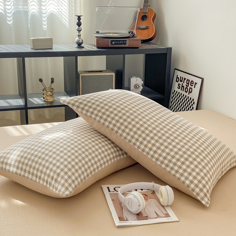 2 uds fundas de almohada suaves funda de almohada rectangular estilo a cuadros funda de almohada 48x74cm fundas de cojín funda almohada funda de almohada para cama de casa: Azul