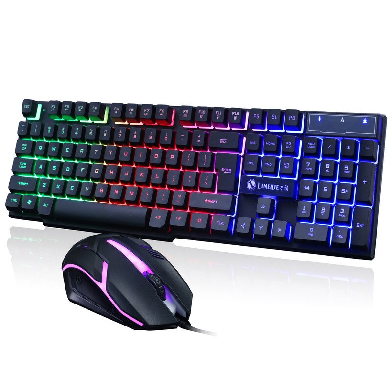 Luminous Game Suspension Metal Ergonomic Keyboard Mouse Combos Notebook Desktop Mechanical Feel Gaming Keyboard and Mouse