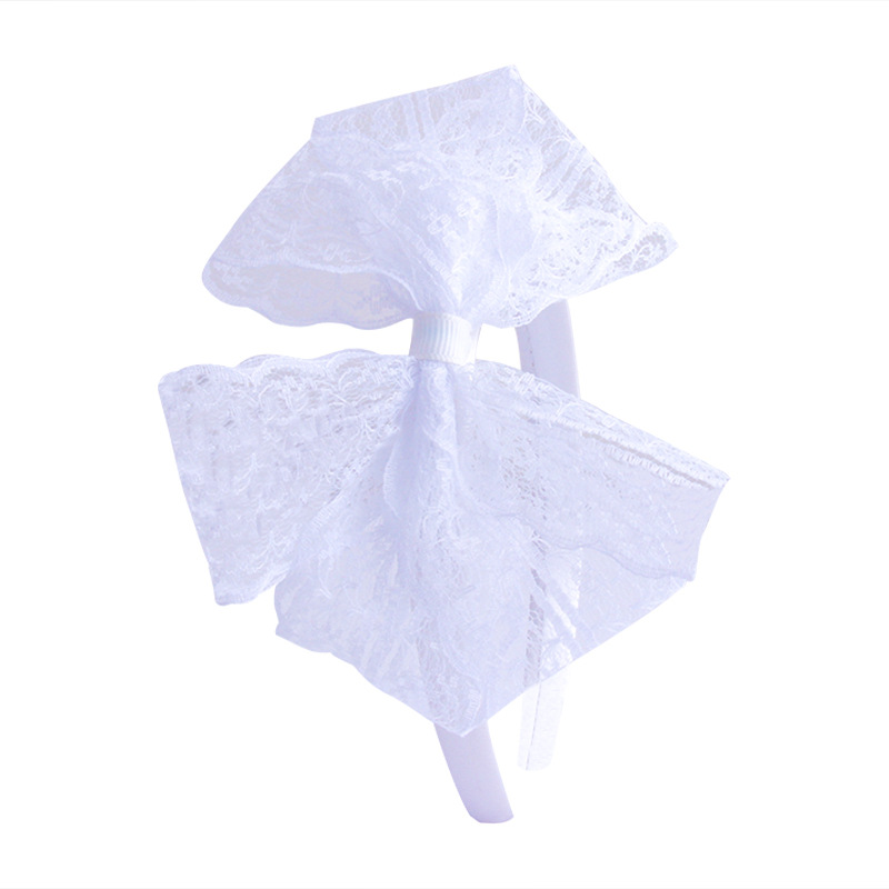 80's Kanten Hoofdband Kostuum Accessoires Voor Jaren 80 Themafeest, Zonder Hoofdpijn Neon Kanten Strik Hoofdband: Sky Blue